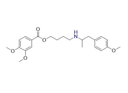 美贝维林杂质13,4-((1-(4-methoxyphenyl)propan-2-yl)amino)butyl 3,4-dimethoxybenzoate