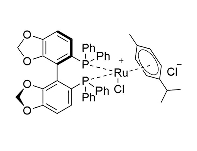 氯[(R)-(+)-5,5'-双(二苯基膦)-4,4'-二--1,3-苯并二噁茂](对伞花烃)氯化钌(II),Chloro[(R)-(+)-5,5'-bis(diphenylphosphino)-4,4'-bi-1,3-benzodioxole](p-cymene)ruthenium(II) chloride