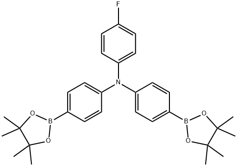 4-氟-N,N-雙[4,4,5,5-四甲基-1,3,2-二氧硼戊環(huán)-2基）苯基]苯胺,Benzenamine, 4-fluoro-N,N-bis[4-(4,4,5,5-tetramethyl-1,3,2-dioxaborolan-2-yl)phenyl]-