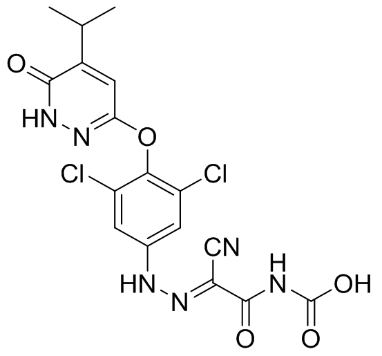 （E）-（2-氰基-2-（2-（3,5-二氯-4-（（4-異丙基-6-氧代-1,6-二氫噠嗪-3-基）氧基）苯基）肼亞基）乙酰基）氨基甲酸乙酯,(E)-(2-cyano-2-(2-(3,5-dichloro-4-((5-isopropyl-6-oxo-1,6-dihydropyridazin-3-yl)oxy)phenyl)hydrazineylidene)acetyl)carbamic acid