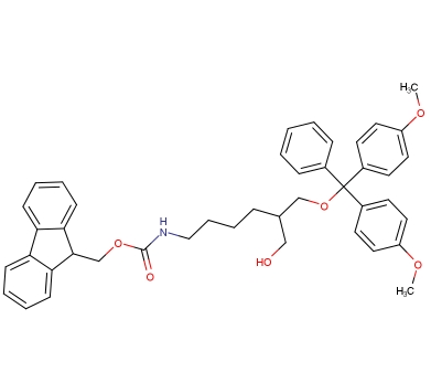 1-O-DMT-2-(N-FMOC-氨基丁基)-丙二醇,(9H-Fluoren-9-yl)methyl (6-(bis(4-methoxyphenyl)(phenyl)methoxy)-5-(hydroxymethyl)hexyl)carbamate