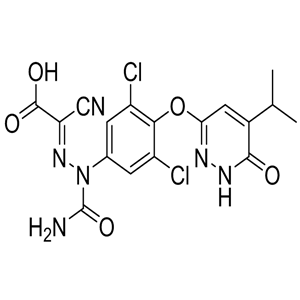 瑞司美替羅雜質(zhì)E,(E)-2-(2-carbamoyl-2-(3,5-dichloro-4-((5-isopropyl-6-oxo-1,6-dihydropyridazin-3-yl)oxy)phenyl)hydrazineylidene)-2-cyanoacetic acid