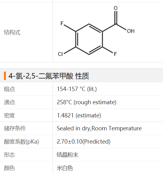 2,5-二氟-4-氯苯甲酸,4-CHLORO-2,5-DIFLUOROBENZOIC ACID