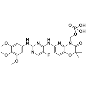 福他替尼中間體,6-[[5-Fluoro-2-[(3,4,5-trimethoxyphenyl)amino]-4-pyrimidinyl]amino]-2,2-dimethyl-4-[(phosphonooxy)methyl]-2H-pyrido[3,2-b]-1,4-oxazin-3(4H)-one