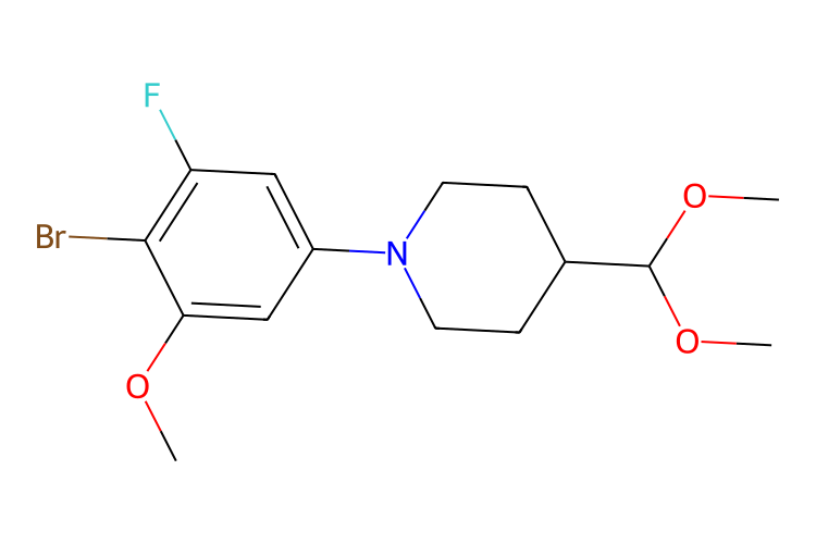 1-(4-溴-3-氟-5-甲氧基苯基)-4-二甲氧基甲基哌啶,1-(4-bromo-3-fluoro-5-methoxyphenyl)-4-(dimethoxymethyl)piperidine