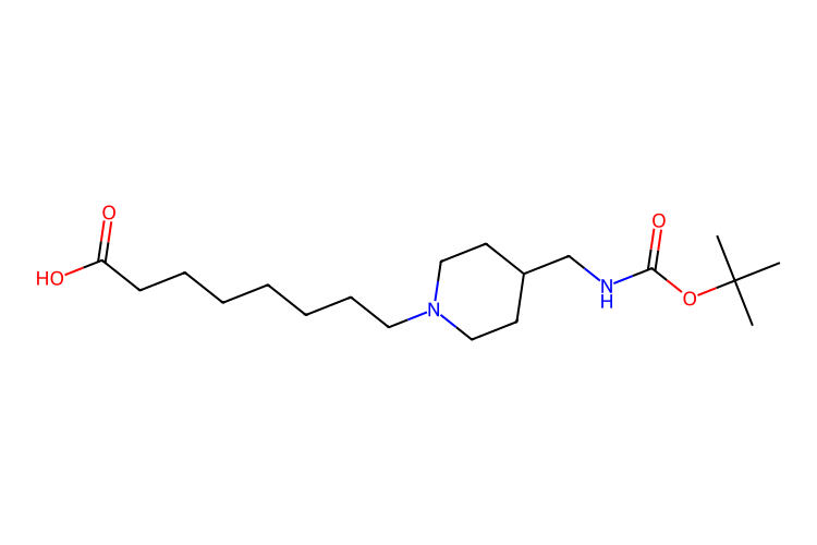 8-(4-((叔丁氧基)羰基]氨基]甲基)哌啶-1-基)辛酸,8-(4-({[(tert-butoxy)carbonyl]amino}methyl)piperidin-1-yl)octanoic acid