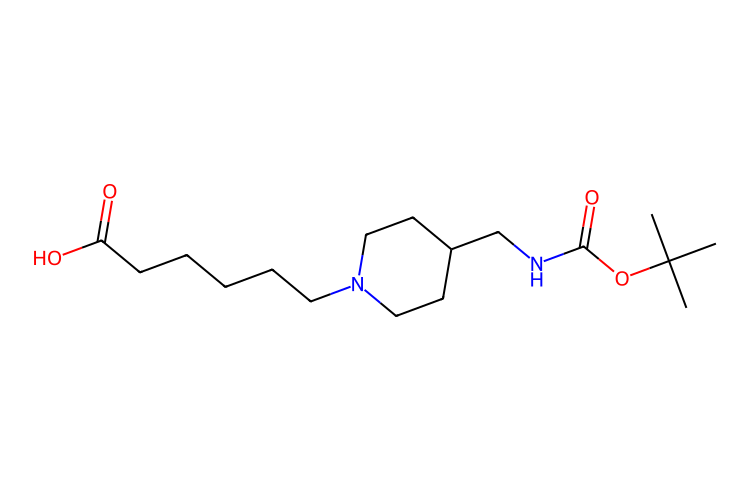 6-(4-((叔丁氧羰基)氨基]氨基甲基)哌啶-1-基)己酸,6-(4-({[(tert-butoxy)carbonyl]amino}methyl)piperidin-1-yl)hexanoic acid