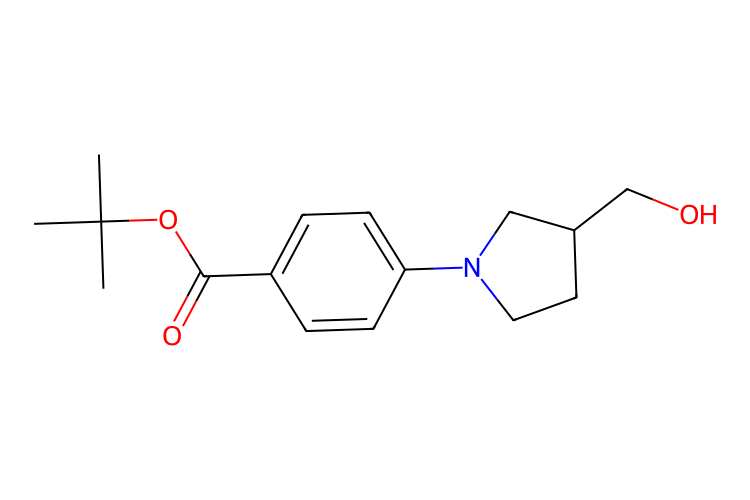 4-(3-(羟甲基)吡咯烷-1-基)苯甲酸叔丁酯,tert-butyl 4-(3-(hydroxymethyl)pyrrolidin-1-yl)benzoate