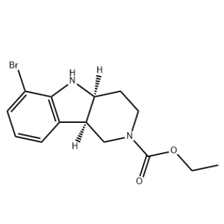 (4AS,9BR)-6-溴-3,4,4A,5-四氫-1H-吡啶并[4,3-B]吲哚-2(9BH)-羧酸乙酯,ethyl(4aS,9bR)-6-bromo-1,3,4,4a,5,9b-hexahydro-2H-pyrido[4,3-b]indole-2-carboxylate