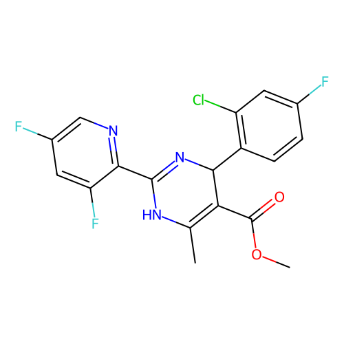 4-(2-氯-4-氟苯基)-2-(3,5-二氟吡啶-2-基)-6-甲基-1,4-二氫嘧啶-5-羧酸甲酯,methyl 4-(2-chloro-4-fluorophenyl)-2-(3,5-difluoropyridin-2-yl)-6-methyl-1,4-dihydropyrimidine-5-carboxylate