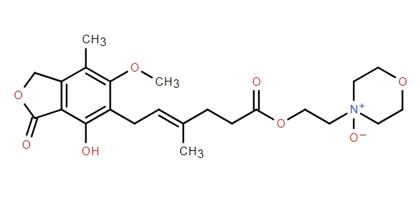 霉酚酸酯EP雜質(zhì)G,(E)-4-(2-((6-(4-Hydroxy-6-methoxy-7-methyl-3-oxo-1,3-dihydroisobenzofuran-5-yl)-4-methylhex-4-enoyl)oxy)ethyl)morpholine 4-oxide (Mycophenolate Mofetil Impurity)