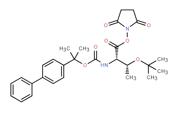 2,5-二氧吡咯烷-1-基N-(((2-([1,1'-联苯基]-4-基)丙-2-基)氧基)羰基)-O-(叔丁基)-L-苏氨酸,2,5-Dioxopyrrolidin-1-yl N-(((2-([1,1'-biphenyl]-4-yl)propan-2-yl)oxy)carbonyl)-O-(tert-butyl)-L-threoninate