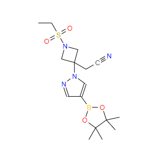 1-(乙基磺?；?-3- [4-(4,4,5,5-四甲基-1,3,2-二氧硼雜環(huán)戊烷-2-基)-1H-吡唑-1-基] -3-氮雜環(huán)丁烷乙腈,3-Azetidineacetonitrile, 1-(ethylsulfonyl)-3-[4-(4,4,5,5-tetramethyl-1,3,2-dioxaborolan-2-yl)-1H-pyrazol-1-yl]-