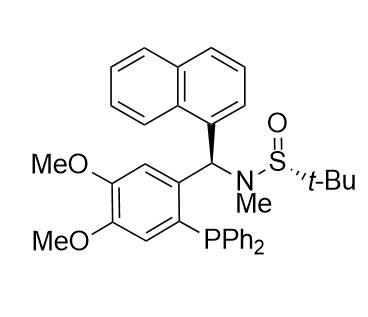 S(R)]-N-[(R)-[2-(二苯基膦)-4,5-二甲氧基苯基]-1-萘基甲基]-N-甲基-2-叔丁基亞磺酰胺,S(R)]-N-[(R)-[2-(Diphenylphosphino)-4,5-dimethoxyphenyl]-1-naphthalenylmethyl]-N,2-dimethyl-2-propanesulfinamide