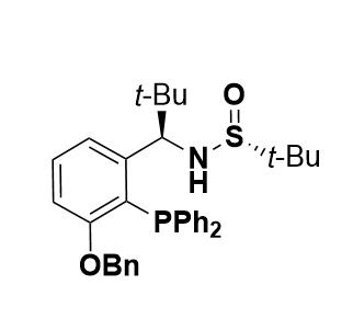 S(R)]-N-[(R)-[3-苄氧基-2-(二苯基膦)苯基]-(叔丁基)甲基]-2-叔丁基亚磺酰胺,S(R)]-N-((R)-1-(3-(benzyloxy)-2-(diphenylphosphanyl)phenyl)-2,2-dimethylpropyl)-2-methylpropane-2-sulfinamide