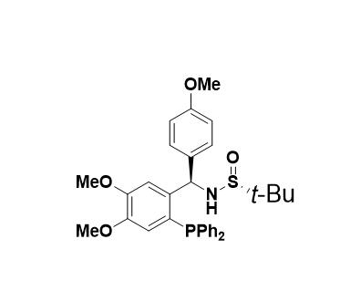 S(R)]-N-[(R)-[2-(二苯基膦)-4,5-二甲氧基苯基](4-甲氧基苯基)甲基]-2-叔丁基亚磺酰胺,S(R)]-N-[(R)-[2-(Diphenylphosphino)-4,5-dimethoxyphenyl)](4-methoxyphenyl)methyl]-2-methyl-2-propanesulfinamide