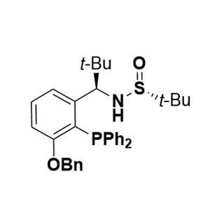 S(R)]-N-[(R)-[3-苄氧基-2-(二苯基膦)苯基]-(叔丁基)甲基]-2-叔丁基亚磺酰胺,S(R)]-N-((R)-1-(3-(benzyloxy)-2-(diphenylphosphanyl)phenyl)-2,2-dimethylpropyl)-2-methylpropane-2-sulfinamide