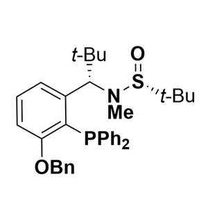 S(R)]-N-[(S)-[3-苄氧基-2-(二苯基膦)苯基]-(叔丁基)甲基]-N-甲基-2-叔丁基亚磺酰胺,S(R)]-N-((S)-1-(3-(benzyloxy)-2-(diphenylphosphanyl)phenyl)-2,2-dimethylpropyl)-N,2-dimethyl-2-propanesulfinamide