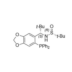 S(R)]-N-[(S)-[6-(二苯基膦)苯并[d][1,3]-二氧戊環(huán)-5基]苯基-2,2-二甲丙基]-2-叔丁基亞磺酰胺,S(R)]-N-[(S)-[6-(Diphenylphosphino)benzo[d][1,3]dioxol-5-yl]phenyl-2,2-dimethylpropyl]-2-methyl-2-propanesulfinamide