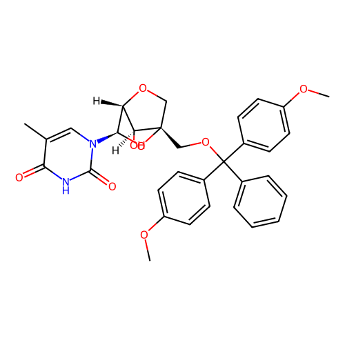 1-((1R,3R,4R,7S)-1-((双(4-甲氧基苯基)(苯基)甲氧基)甲基)-7-羟基-2,5-二氧杂双环[2.2.1]庚烷-3-基)-5-甲基嘧啶-2,4(1H,3H)-二酮,1-((1R,3R,4R,7S)-1-((bis(4-methoxyphenyl)(phenyl)methoxy)methyl)-7-hydroxy-2,5-dioxabicyclo[2.2.1]heptan-3-yl)-5-methylpyrimidine-2,4(1H,3H)-dione