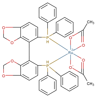 二乙酸根[(R)-(+)-5,5'-雙(二苯基膦)-4,4'-聯(lián)-1,3-苯并二噁唑]釕(II),Diacetato[(R)-(+)-5,5'-bis(diphenylphosphino)-4,4'-bi-1,3-benzodioxole]ruthenium(II)