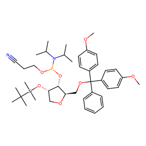 (2R,3R,4S)-2-((双(4-甲氧基苯基)(苯基)甲氧基)甲基)-4-((叔丁基二甲基甲硅烷基)氧基)四氢呋喃-3-基(2-氰基乙基)二异丙基磷脒,(2R,3R,4S)-2-((bis(4-methoxyphenyl)(phenyl)methoxy)methyl)-4-((tert-butyldimethylsilyl)oxy)tetrahydrofuran-3-yl (2-cyanoethyl) diisopropylphosphoramidite