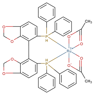 944450-48-0；二乙酸根[(R)-(+)-5,5'-雙(二苯基膦)-4,4'-聯(lián)-1,3-苯并二噁唑]釕(II)