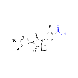 阿帕鲁胺杂质04,4-(7-(6-cyano-5-(trifluoromethyl)pyridin-3-yl)-8-oxo-6-thioxo-5,7-diazaspiro[3.4]octan-5-yl)-2-fluorobenzoic acid