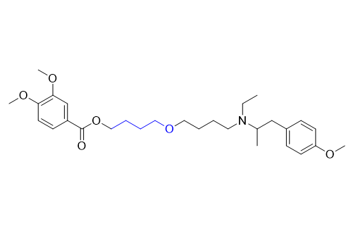 美貝維林雜質(zhì)07,4-(4-(ethyl(1-(4-methoxyphenyl)propan-2-yl)amino)butoxy)butyl 3,4-dimethoxybenzoate