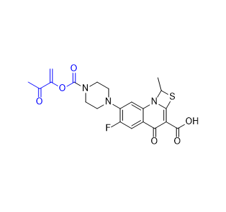 普盧利沙星雜質(zhì)04,6-fluoro-1-methyl-4-oxo-7-(4-(((3-oxobut-1-en-2-yl)oxy)carbonyl)piperazin-1-yl)-1H,4H-[1,3]thiazeto[3,2-a]quinoline-3-carboxylic acid