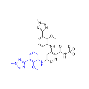 氘可来昔替尼杂质21,4,6-bis((2-methoxy-3-(1-methyl-1H-1,2,4-triazol-3-yl)phenyl)amino)-N-(methyl-d3)pyridazine-3-carboxamide