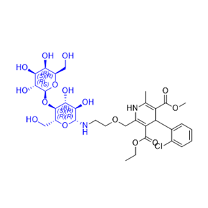 氨氯地平雜質(zhì)18,3-ethyl 5-methyl 4-(2-chlorophenyl)-2-((2-(((2R,3R,4R,5S,6R)-3,4-dihydroxy-6-(hydroxymethyl)-5-(((2S,3R,4S,5R,6R)-3,4,5-trihydroxy-6-(hydroxymethyl)tetrahydro-2H-pyran-2-yl)oxy)tetrahydro-2H-pyran-2-yl)amino)ethoxy)methyl)-6-methyl-1,4-dihydropyridine-3,5-dicarboxylate