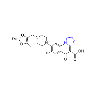 普盧利沙星雜質(zhì)03,7-fluoro-8-(4-((5-methyl-2-oxo-1,3-dioxol-4-yl)methyl)piperazin-1-yl)-5-oxo-1,2-dihydro-5H-thiazolo[3,2-a]quinoline-4-carboxylic acid