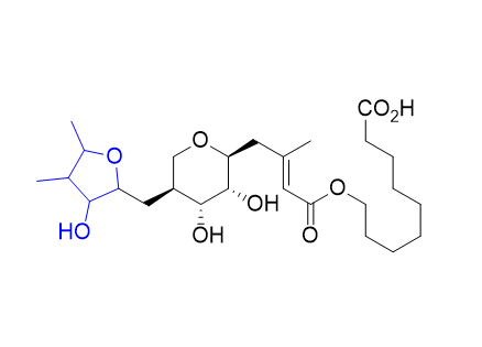 莫匹羅星雜質(zhì)09,9-[[(2E)-4-[(2S,3R,4R,5S)-3,4-dihydroxy-5-[(3-hydroxy- 4,5-dimethyltetrahydrofuran-2-yl)methyl]tetrahydro-2H- pyran-2-yl]-3-methylbut-2-enoyl]oxy]nonanoic acid