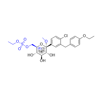 埃格列凈雜質(zhì)22,((2R,3S,4S,5R,6S)-6-(4-chloro-3-(4-ethoxybenzyl)phenyl)-3,4,5-trihydroxy-6-methoxytetrahydro-2H-pyran-2-yl)methyl ethyl sulfate