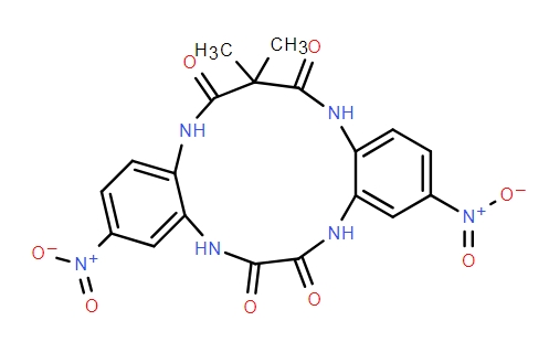 15,15-dimethyl-3,10-dinitro-5,8,13,17-tetrahydro-5,8,13,17-tetraazadibenzo[a,g]cyclotridecene-6,7,14,16-tetraone,15,15-dimethyl-3,10-dinitro-5,8,13,17-tetrahydro-5,8,13,17-tetraazadibenzo[a,g]cyclotridecene-6,7,14,16-tetraone