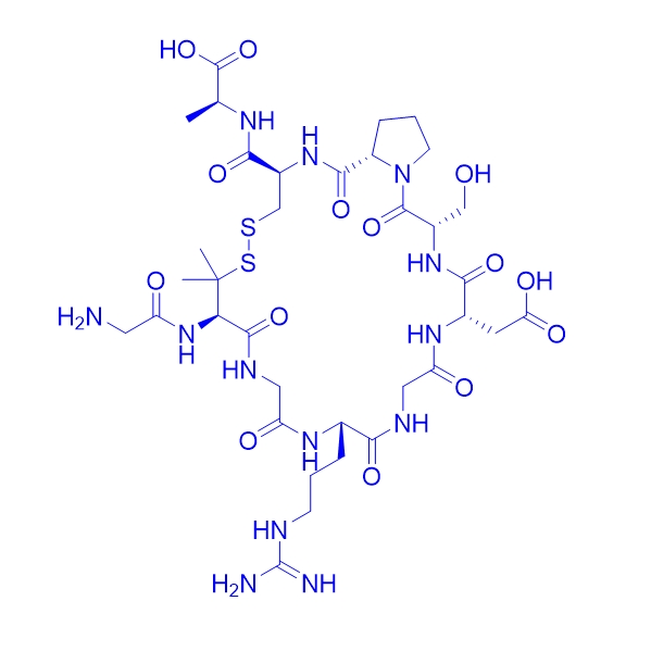 環(huán)狀多肽G-Pen-GRGDSPCA,H-Gly-Pen-Gly-Arg-Gly-Asp-Ser-Pro-Cys-Ala-OH (Disulfide bond between Pen2 and Cys9)