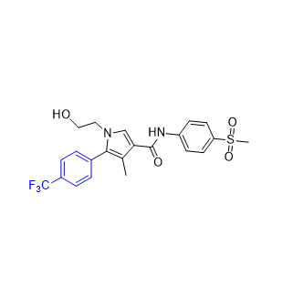 艾沙利酮雜質(zhì)02,1-(2-hydroxyethyl)-4-methyl-N-(4-(methylsulfonyl)phenyl)-5-(4-(trifluoromethyl)phenyl)-1H-pyrrole-3-carboxamide