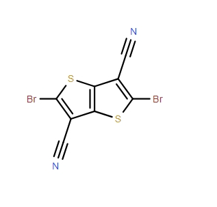 2,5-二溴噻吩并[3,2-b]噻吩-3,6-二腈,Thieno[3,2-b]thiophene-3,6-dicarbonitrile, 2,5-dibromo-