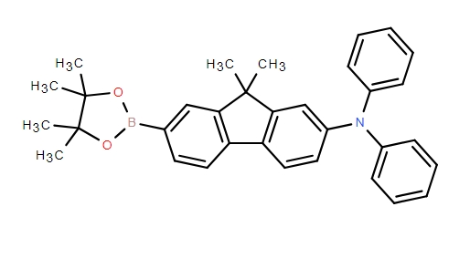 9H-Fluoren-2-amine, 9,9-dimethyl-N,N-diphenyl-7-(4,4,5,5-tetramethyl-1,3,2-dioxaborolan-2-yl)-,9H-Fluoren-2-amine, 9,9-dimethyl-N,N-diphenyl-7-(4,4,5,5-tetramethyl-1,3,2-dioxaborolan-2-yl)-