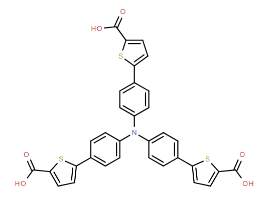 5,5′,5′′-(Nitrilotri-4,1-phenylene)tris[2-thiophenecarboxylic acid],5,5′,5′′-(Nitrilotri-4,1-phenylene)tris[2-thiophenecarboxylic acid]