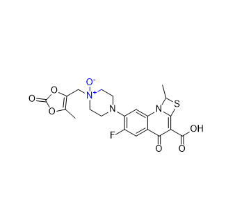 普盧利沙星雜質(zhì)07,4-(3-carboxy-6-fluoro-1-methyl-4-oxo-1H,4H-[1,3]thiazeto[3,2-a]quinolin-7-yl)-1-((5-methyl-2-oxo-1,3-dioxol-4-yl)methyl)piperazine 1-oxide