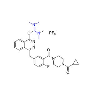 奧拉帕利雜質(zhì)30,2-(4-(3-(4-(cyclopropanecarbonyl)piperazine-1-carbonyl)-4-fluorobenzyl)phthalazin-1-yl)-1,1,3,3-tetramethylisouronium hexafluorophosphate(V)