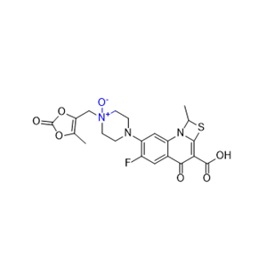 普盧利沙星雜質(zhì)07,4-(3-carboxy-6-fluoro-1-methyl-4-oxo-1H,4H-[1,3]thiazeto[3,2-a]quinolin-7-yl)-1-((5-methyl-2-oxo-1,3-dioxol-4-yl)methyl)piperazine 1-oxide