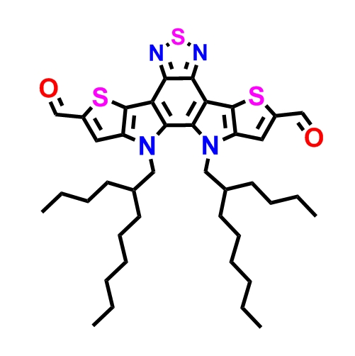 10,11-雙(2-丁基辛基)-10,11-二氫-[1,2,5]噻二唑并[3,4-E]噻吩并[2',3':4,5]吡咯并[3,2- G]噻吩并[3,2-B]吲哚-2,8-二甲醛,10,11-bis(2-butyloctyl)-10,11-dihydro-[1,2,5]thiadiazolo[3,4-e]thieno[2',3':4,5]pyrrolo[3,2-g]thieno[3,2-b]indole-2,8-dicarbaldehyde