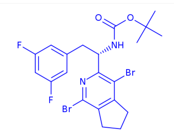 叔丁基N-[(1S)-1-(1,4-二溴-6,7-二氫- 5h -環(huán)戊[c]吡啶-3-基)-2-(3,5-二氟苯基)乙基]氨基甲酸酯,INDEX NAME NOT YET ASSIGNED