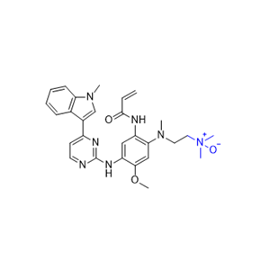 奧西替尼雜質(zhì)07,2-((2-acrylamido-5-methoxy-4-((4-(1-methyl-1H-indol-3-yl)pyrimidin-2-yl)amino)phenyl)(methyl)amino)-N,N-dimethylethan-1-amine oxide