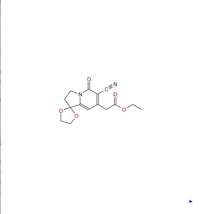 2-(6-氰基-5-氧代-2,3-二氫-5H-螺[吲哚嗪-1,2'-[1,3]二氧戊環(huán)] -7-基)乙酸乙酯,ETHYL 2-(6'-CYANO-5'-OXO-3',5'-DIHYDRO-2'H-SPIRO[[1,3]DIOXOLANE-2,1'-INDOLIZINE]-7'-YL)ACETATE