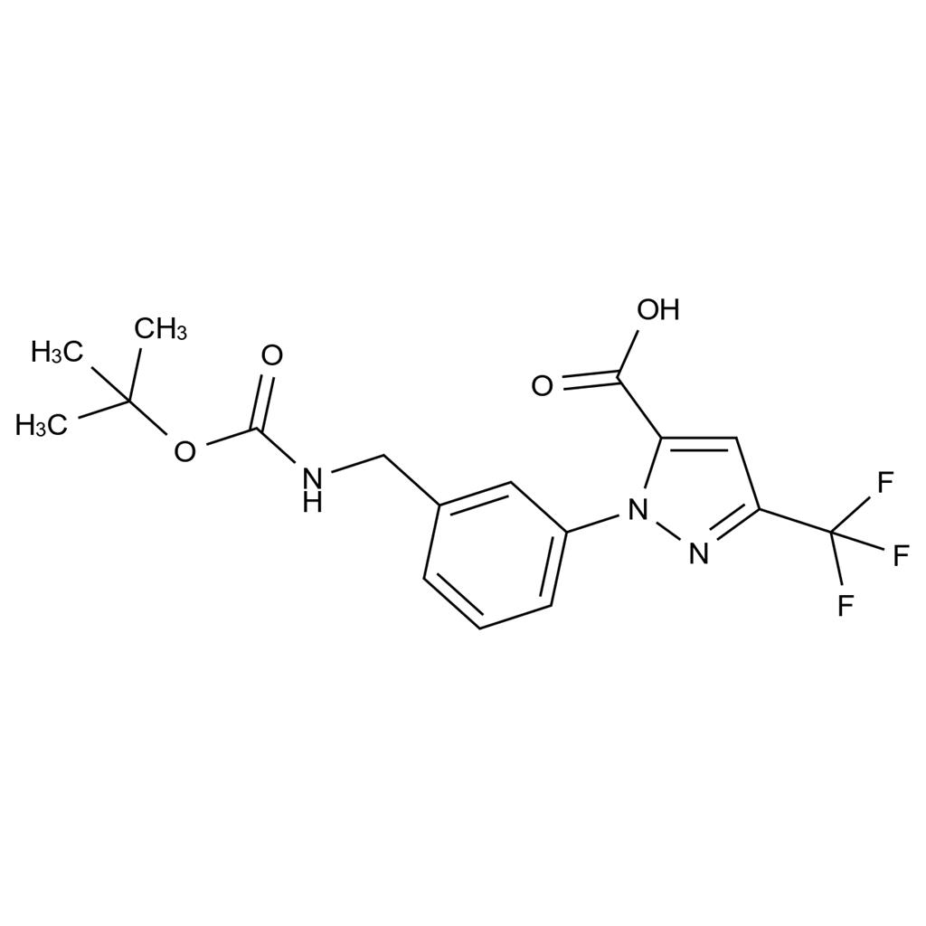 1-(3-(((Tert-butoxycarbonyl)amino)methyl)phenyl)-3-(trifluoromethyl)-1H-pyrazole-5-carboxylic acid