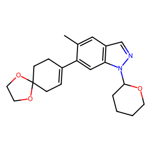 5-methyl-6-(1,4-dioxaspiro[4.5]dec-7-en-8-yl)-1-(tetrahydro-2H-pyran-2-yl)-1H-indazole,5-methyl-6-(1,4-dioxaspiro[4.5]dec-7-en-8-yl)-1-(tetrahydro-2H-pyran-2-yl)-1H-indazole